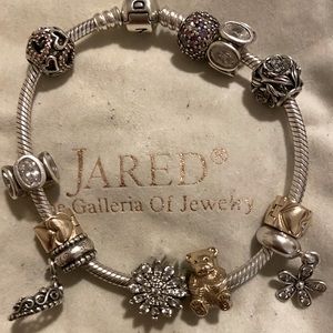Pandora gold and silver beads bracelet